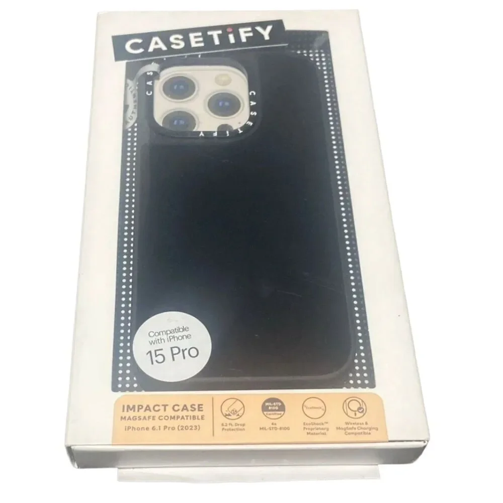 iPhone 15 Pro Case MagSafe CASETiFY Mirror Black Bumper Cover 6.1